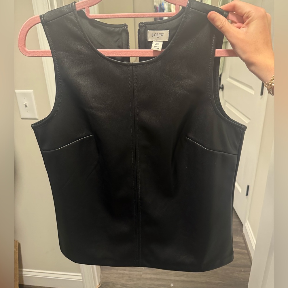 j crew leather top
